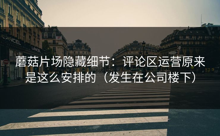 蘑菇片场隐藏细节：评论区运营原来是这么安排的（发生在公司楼下）